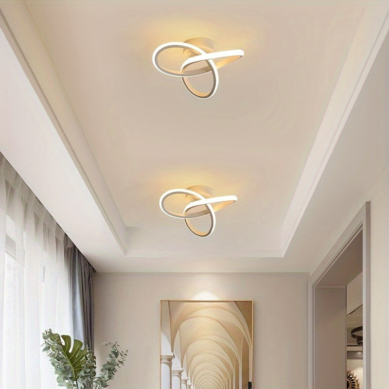 Aplique de Luz de Techo LED | Diseño Moderno de Nudo | Metal y Blanco | Brillo Cálido Ambiente | Ideal para Decoración del Hogar y Oficina, Luz Ambiental de Oficina | Decoración Contemporánea | Diseño Elegante, Decoración Ligera