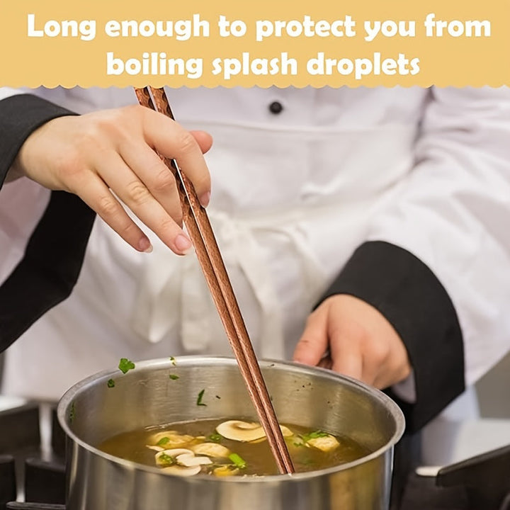 2 Piezas, Palillos Largos De Madera Para Cocinar, Palillos De Madera Reutilizables, Utilizados Para Freír Fideos, Platos De Cocina Súper Largos