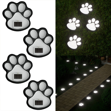 LUZES SOLARES LED PARA PERROS HOTU - 8 Piezas, Luces de Huella para Jardín y Patio con Diseño de Patas, Iluminación Exterior para Caminos y Decoración de Paisaje