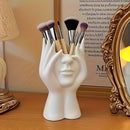Porta Pinceles de Maquillaje Escultura Artística Única, Organizador de Escritorio para Brochas, Material Decorativo en Resina, Diseño Antideslizante y Ligero, Adecuado para 11 Festivales