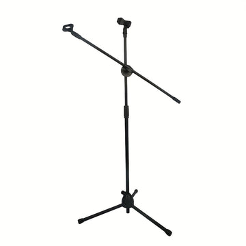 Trepie de micrófono metálico ajustable - Soporte profesional de piso de estudio y escenario con escalabilidad flexible, construcción de aleación duradera, ideal para emisión y grabación, accesorios de micrófono