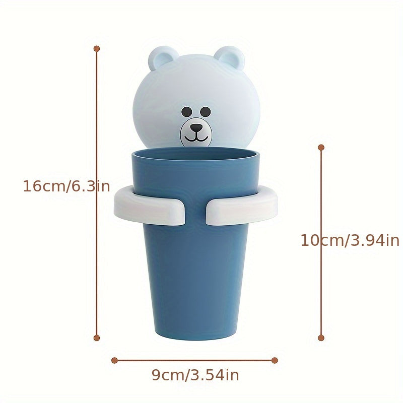 Encantador Portacepillos de Dientes de Pared 1 pza - Sin Perforaciones, Organizador Multifuncional para Cepillos y Pasta Dental, Accesorio de Baño que Ahorra Espacio, Mantén tu Espacio Ordenado y con Estilo