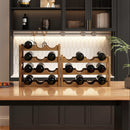 Soporte de Vino Apilable de Bambú de 2 Niveles – Soporte Independiente para Cocina y Hogar, Ahorra Espacio, Fácil Montaje Sin Herramientas, Diseño Moderno para Encimeras y Espacios Pequeños