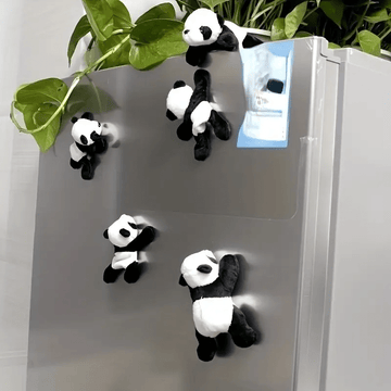 Pegatinas de Panda de Peluche - Encantadoras Decoraciones de Panda en Tela Blanco y Negro para Enredaderas, Paredes y Regalos, Sin Necesidad de Energía, Ideales para la Decoración del Hogar o Fiestas