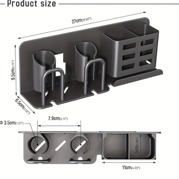 Soporte de cepillo de dientes de aluminio montable en la pared, soporte de cepillo de dientes y pasta de dientes, soporte de afeitar para ducha, sin taza, uso sin electricidad, para baños, niños
