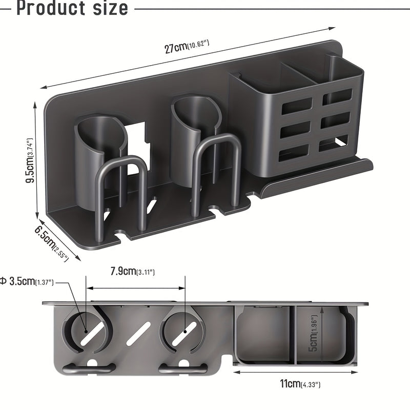 Soporte de cepillo de dientes de aluminio montable en la pared, soporte de cepillo de dientes y pasta de dientes, soporte de afeitar para ducha, sin taza, uso sin electricidad, para baños, niños