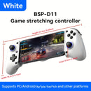 Controlador de juego móvil MAGIC BLOCK con joystick de efecto de campo, juego de palanca inalámbrica multiplataforma para inalámbrico 5.2, diseño ergonómico, prevención de tendinitis Turbo/Macro, palanca de juego telescópica de vibración dual (negro/blan