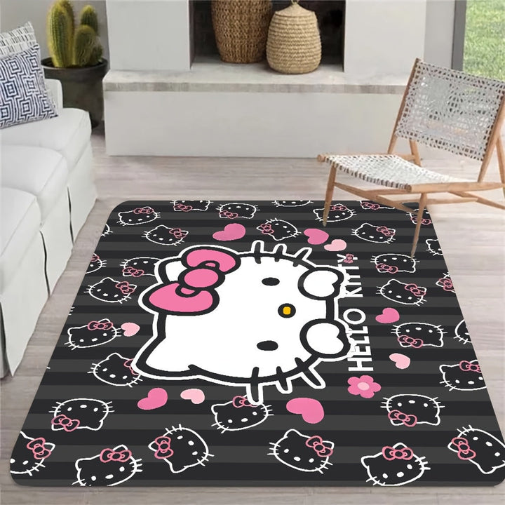 Alfombra suave y gruesa de Hello Kitty, antideslizante, para baño, sala, dormitorio o lavandería, lavable a máquina, de felpa y esponja para el hogar