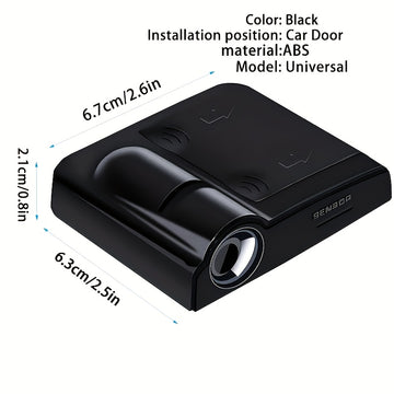 4 Luces LED de Proyección para Puertas de Coche - Iluminación Interior Inalámbrica con Alertas al Abrir la Puerta, Compatible con Autos, SUVs y Furgonetas - Sin Necesidad de Cableado, Instalación Fácil (Baterías No Incluidas) - Accesorios Decorativos par