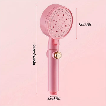 1 pieza, cabezal de ducha rosa de alta presión con 5 modos ajustables - Boquilla de mano de acero inoxidable para baño en casa, diseño montado en pared, fácil instalación, flujo de agua potente para una experiencia refrescante, accesorios para ducha