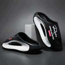 Pantuflas ligeras para hombre de EVA, diseño de caricatura en blanco y negro, punta abierta, cómodas sin cordones, para uso en interiores y exteriores, calzado para todas las estaciones, moderno y transpirable