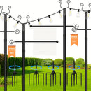 2 Paquetes de Columnas de Luces de Cuerda de Metal Pesado - 10 pies (3,05 metros) de Columnas Ajustables para Exteriores con Grueta, No Se Necesita Cableado para Patio, Muelle, Jardín, Boda - Columnas de Iluminación Duraderas y Resistentes al Tiempo, Dec