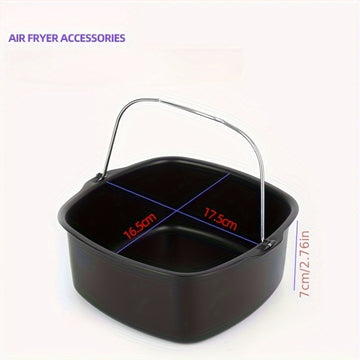 Molde de pastel redondo de metal con tapa - Molde de hornear antiadherente y resistente al calor para pasteles, muffins y pasteles redondos perfectos - Accesorios de freidora de aire duraderos para hornear en casa