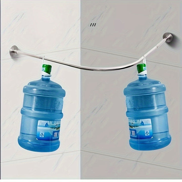 1 Juego de Varillas de Ducha Telescopio, Varillas de Ducha Curvas para Baño, Varillas de Ducha de Acero Inoxidable de Forma de Ventilador, Sin Golpes