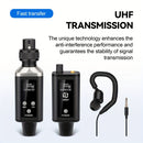 Sistema de monitoreo inalámbrico LMBGM con auriculares recargables por USB, rango de recepción de 3,0 metros, respuesta de frecuencia de 3,0 Hz a 20 kHz, diseño compacto para escenario, estudio, iglesia, karaoke y uso de actuación, auriculares inalámbric