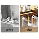 Gancho de Acero Inoxidable para Cocina con Tabla de Cortar - Organizador Fácil de Montar en la Pared para Puertas de Armarios, Toallas, Herramientas y Utensilios, Ideal para Almacenamiento en Cocinas o Baños, Estante Montado en la Pared | Espacio Organiz