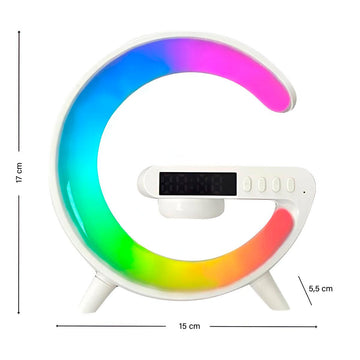 Parlante Bluetooth Cargador Inalámbrico Lámpara RGB Reloj Despertador G63