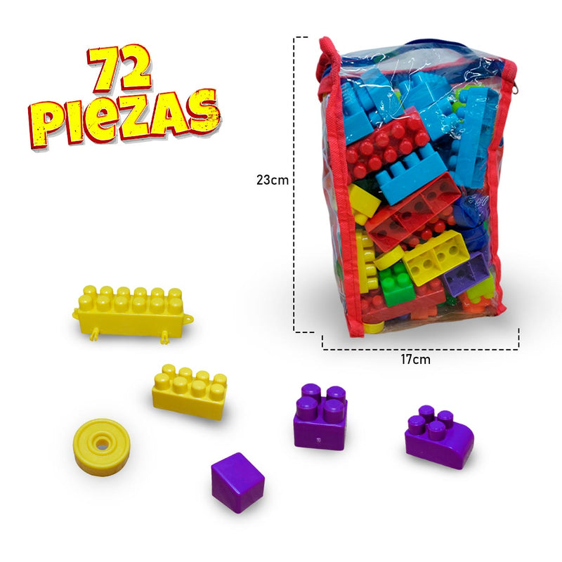 Bloques Construcción 72 Piezas Juguete Infantil W-281-8