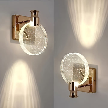 Lámpara de pared de cristal moderna, regulable, pantalla de lámpara de vidrio, adecuada para dormitorio de hotel, sala de estar, pasillo, baño, AC 85-265V