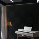 Conjunto de 48 Paneles de Pared Insonorizantes de Espuma Negra para Estudio, 12"x12"x1" - Espuma de Alta Densidad para Grabación y Absorción del Sonido, Ideal para Músicos