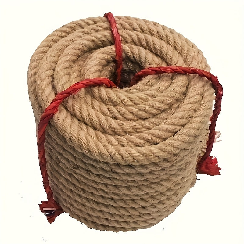 Cuerda de cáñamo amarillo natural de alta resistencia con diseño retorcido resistente, adecuada para manualidades, jardinería, hamacas, tira y afloja y decoración del hogar, esencial para la jardinería.