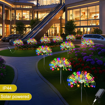 5pcs/4pcs luces solares de fuegos artificiales comerciales, 8 modos, luces navideñas para exteriores IP44, regalos perfectos para Halloween: jardines, centros comerciales, cafés, bailes y decoraciones de bodas festivas, luz solar para césped