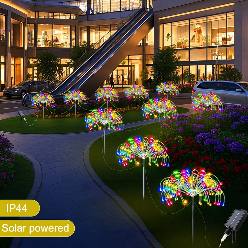 5pcs/4pcs luces solares de fuegos artificiales comerciales, 8 modos, luces navideñas para exteriores IP44, regalos perfectos para Halloween: jardines, centros comerciales, cafés, bailes y decoraciones de bodas festivas, luz solar para césped