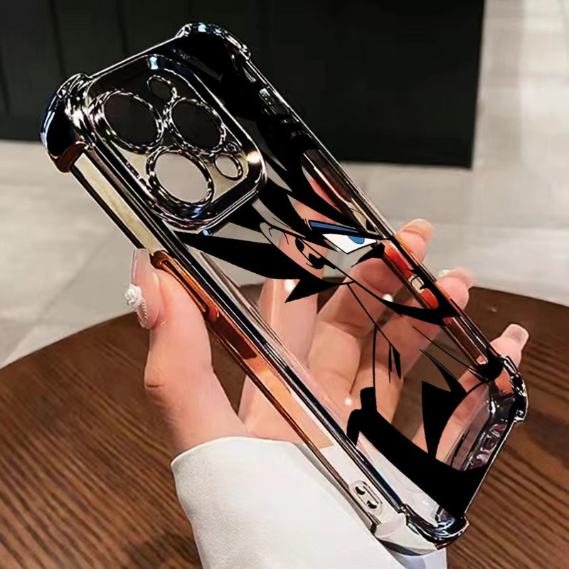 Funda para iPhone 16, 15, 14, 13, 12, 11 Pro Max, X, XR, XS Max, 8, 7 Plus con diseño de Super Saiyajin de anime, trasera transparente suave para protección contra caídas