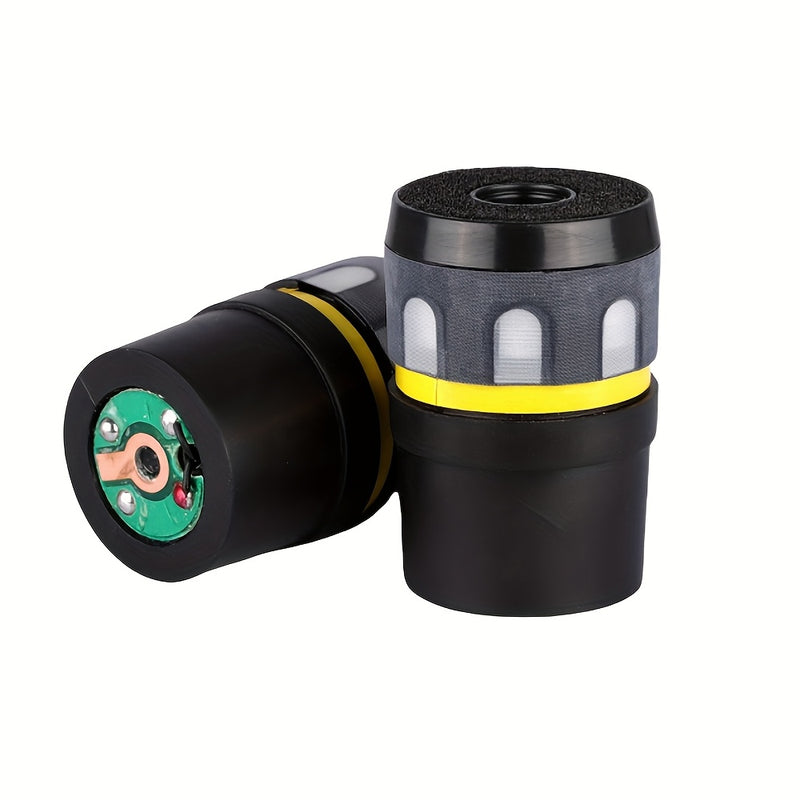 2 piezas de kit de repuesto de cartucho de micrófono dinámico unidireccional para Shure BETA58, captación de sonido de alta fidelidad para estudio y grabación en vivo, negro con franja amarilla.