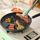 1 Sartén de hierro fundido antiadherente para tortilla, panqueques y hamburguesas, apta para estufas de gas y eléctricas, diseño de múltiples quemadores, herramienta ideal para el desayuno en la cocina, olla de cocina moderna y elegante.