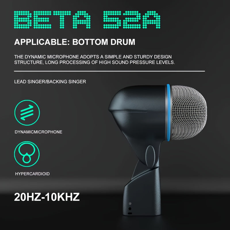 BETA MIC Micrófono de Voz de Robot Instrumento Musical Micrófono Dinámico de Corazón Micrófono con Cable para Aplicaciones Vocales e Instrumentales Tambor de Serpiente Guitarra Eléctrica de Latón Instrumento de Percusión