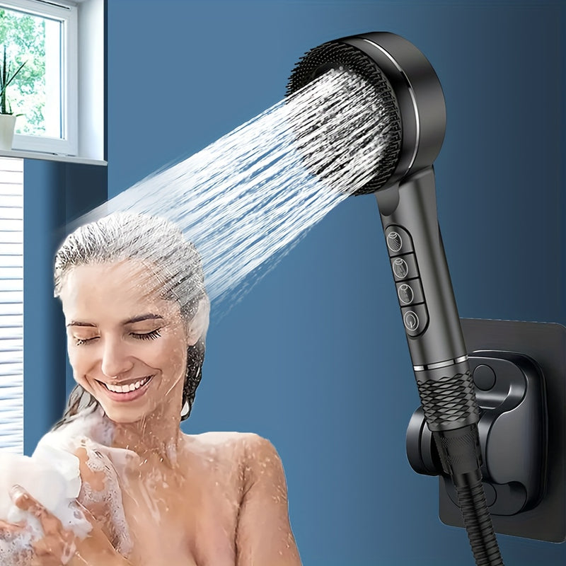 Cabezal de ducha de mano, diseño de teclas de piano de Praga, cabezal de ducha de ahorro de agua de alta presión con filtro, modos de agua multifuncionales, con opciones de montaje en pared, colgante e inserción para no necesitar electricidad.