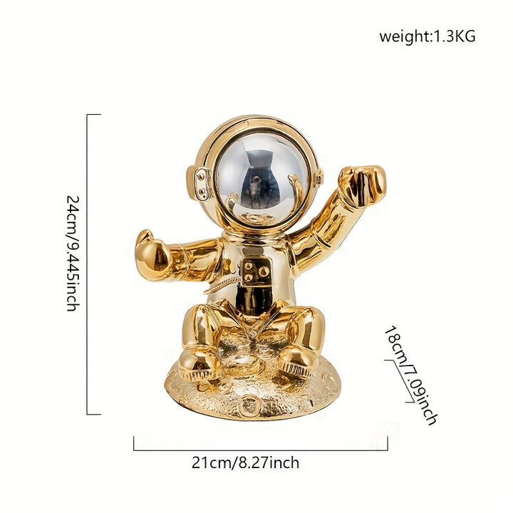 Estante de Vino Chic de Astronauta - Artesanía de Resina, Exhibición de Mesa para Decoración de Cocina y Comedor