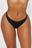 Panty de tanga Nova de microfibra con detalle inmerso - Negro