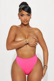 Tanga De Cintura Alta De Microfibra Nova - Rosa Brillante