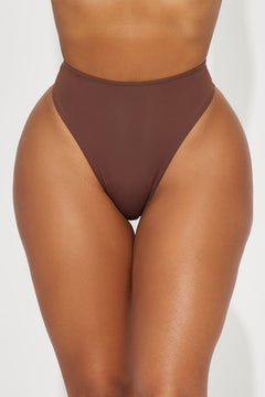Tanga de cintura alta Nova de microfibra - Chocolate