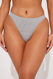 Panty bikini de talle alto Nova Cotton - Gris Jaspeado