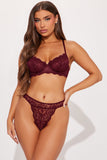 Tanga de encaje Nova - Vino