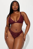 Tanga de encaje Nova - Vino