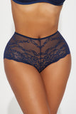 Boyshort panty de encaje Nova - Azul Marino