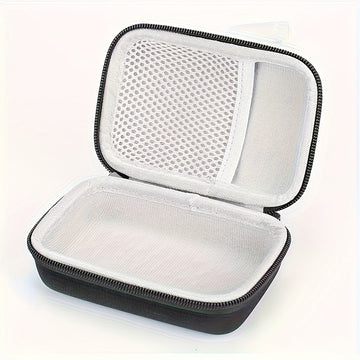 Estuche para altavoz JBL Go3, funda rígida de nailon con malla, anti deformación, anti rayones, forro interior de franela, bolsillo de malla, cierre con cremallera, doble negro