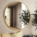 Espejo redondo de pared, 1 pieza, sin necesidad de energía, espejo de cristal para tocador de baño y dormitorio, decoración del hogar, accesorios de baño