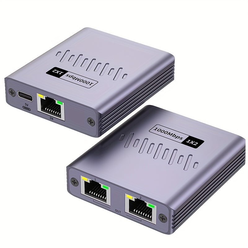Un divisor de red que divide una conexión única en dos, permitiendo el acceso simultáneo a Internet con un extensor de conmutador RJ45 de 1000 Mbps, que también funciona como un dispositivo de compartición de red 1 a 4.