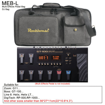 Estuche Profesional Portátil Multi-Efecto para Pedales - Bolsa Resistente Gris para Controladores DJ y Equipos con Múltiples Compartimentos, Costuras Reforzadas, Cremalleras Doradas y Asas Ergonómicas para Músicos, Uso en Directos y Estudio, Funda para P