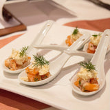 6 piezas de cucharas de sopa de cerámica - Cucharas de postre blancas multiusos para Pho vietnamita, Miso, Wonton, Ramen, Dumplings - Seguras para microondas, horno, lavavajillas y congelador