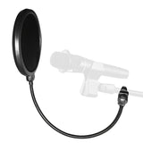 Accesorios de micrófono, funda de micrófono con filtro anti-pop, escudo de micrófono portátil para reducción de ruido de grabación, grabación de estudio de micrófono, 360° gancho de cuello de ganso, brazo estabilizador