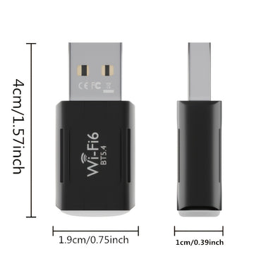 LEINSIS 900Mbps WiFi 6 Dual-Band 2.4G/5G Adaptador USB - Tarjeta de red inalámbrica de alta velocidad 802.11ax para portátiles y escritorios Mac, Plug & Play, no necesita controlador, diseño compacto, adaptador de red inalámbrica para portátiles, adaptad