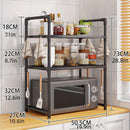 1pc Rejilla Expansible de Acero al Carbono para Microondas - Organizador de 2 Niveles para Utensilios de Cocina y Vajilla, Diseño Elegante con Almacenamiento Abierto, Regalo Ideal para el Día de la Madre