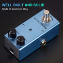 Efecto de coro de guitarra analógico, pedal de aluminio, conmutación de verdadero bypass, alimentado por USB, DC 9V, con cable de aumento de 5V a 9V USB, control de botón, azul claro para guitarra