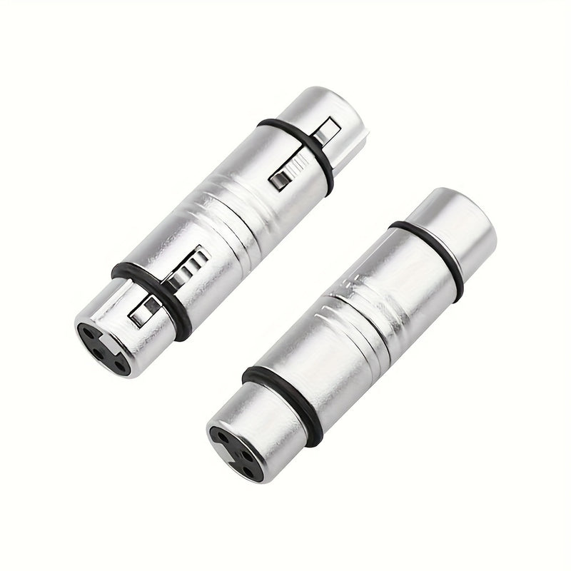 Cable adaptador de audio XLR hembra a hembra Xahpower, gris, conectores de audio profesionales para micrófonos y mezcladores.